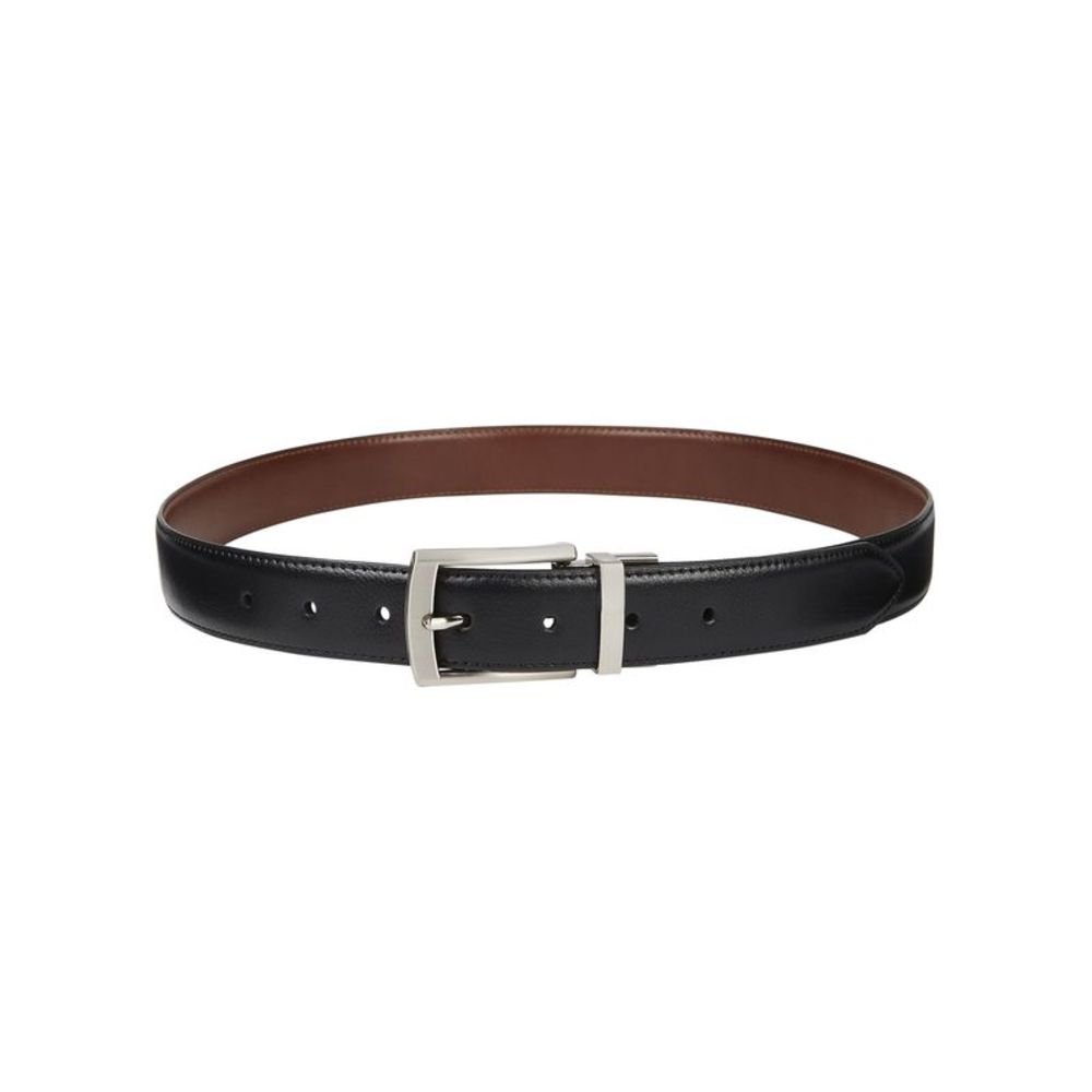 CLUBROOM Mens Black Faux Leather Dress Belt M